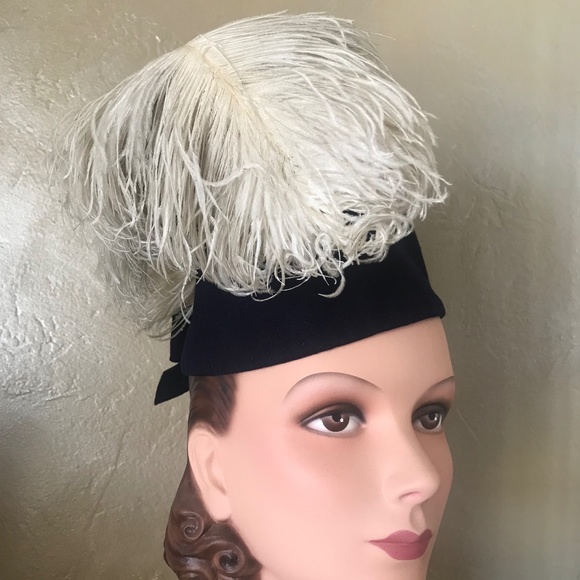CHIC 1940s NAVY FELT \